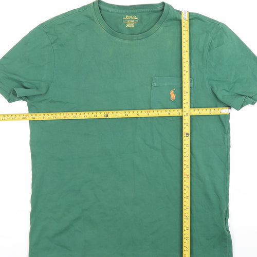 Ralph Lauren Mens Green M Slim Fit Crew Neck Logo T-Shirt