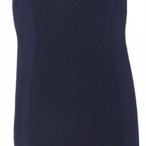 Next Women's Blue Sheath Dress UK 10 Sleeveless Knee Length Workwear