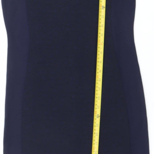 Next Women's Blue Sheath Dress UK 10 Sleeveless Knee Length Workwear
