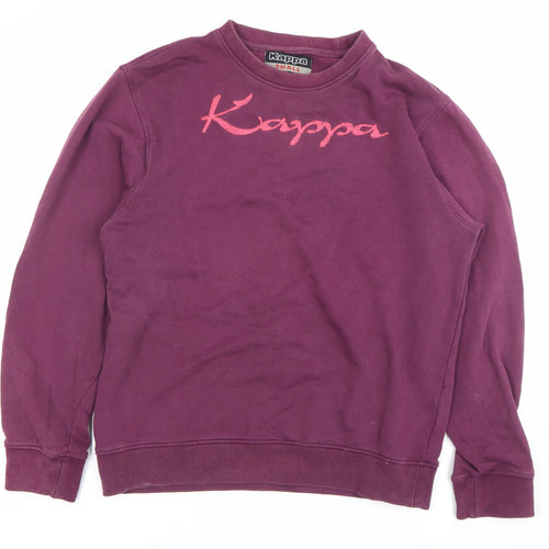 Kappa Womens Purple Small Crew Neck Pullover Sweatshirt Cotton