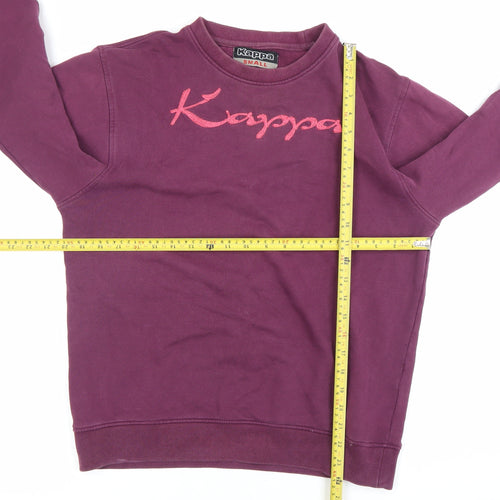 Kappa Womens Purple Small Crew Neck Pullover Sweatshirt Cotton