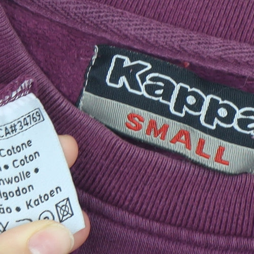 Kappa Womens Purple Small Crew Neck Pullover Sweatshirt Cotton