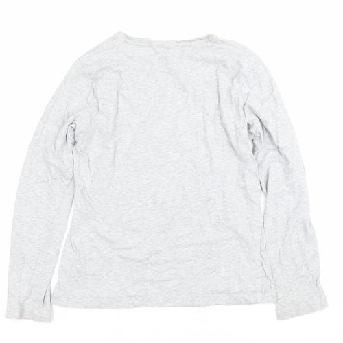 Puma Boys Grey Long Sleeve Sports T-Shirt Size S Cotton Crew Neck