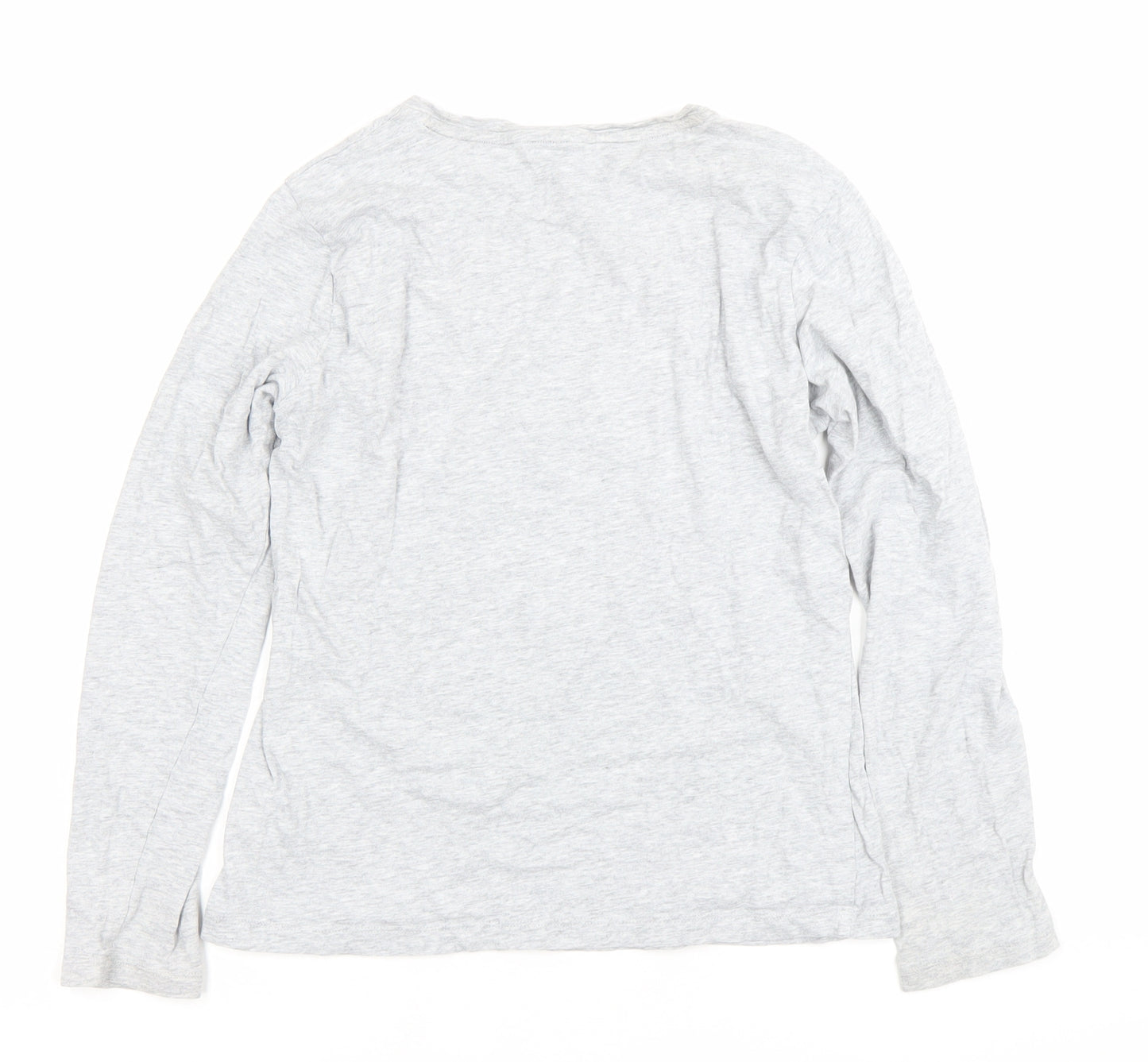 Puma Boys Grey Long Sleeve Sports T-Shirt Size S Cotton Crew Neck