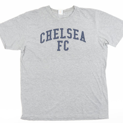 Chelsea FC Men’s Grey L Short Sleeve Sports T-Shirt Cotton Blend