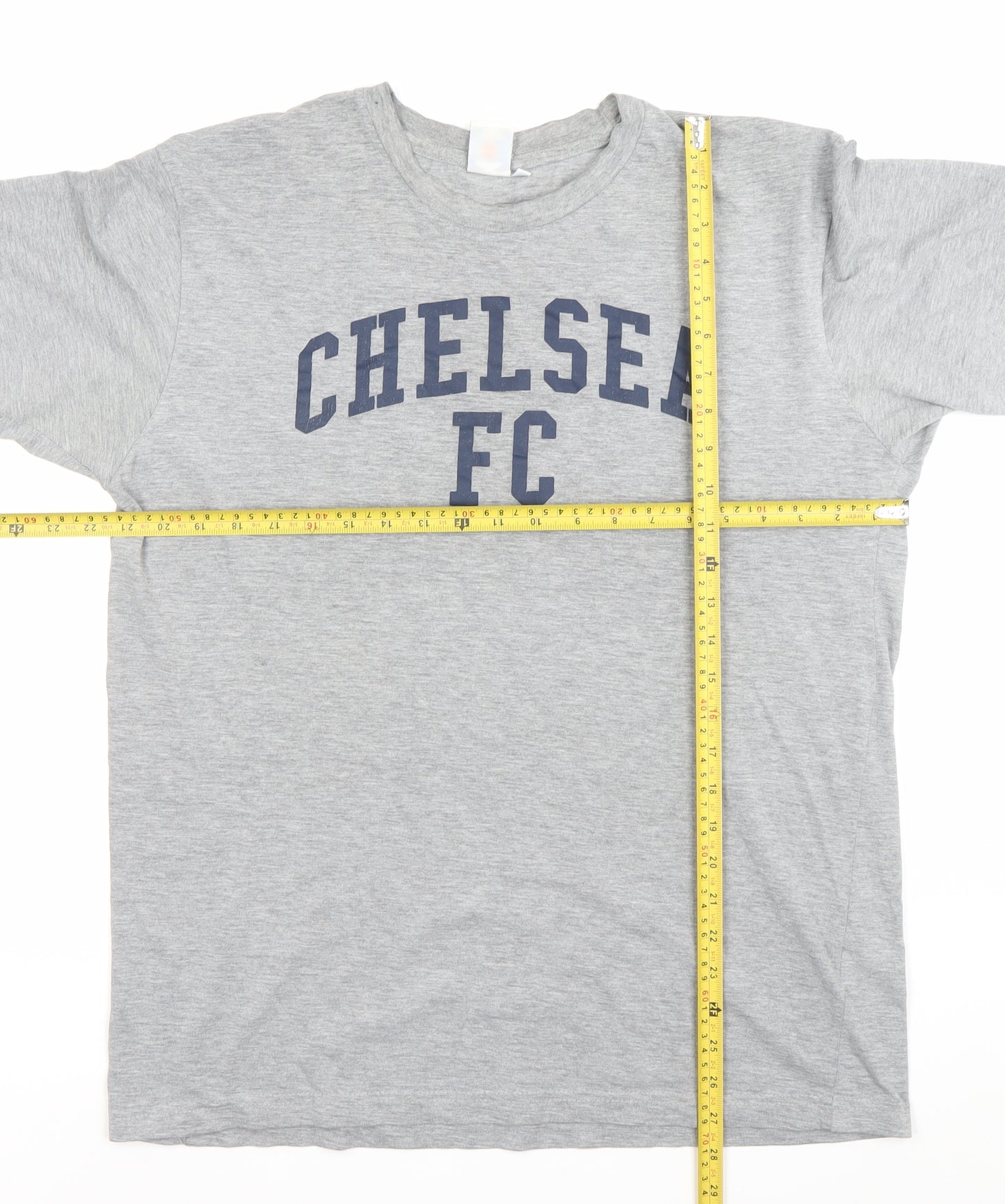 Chelsea FC Men’s Grey L Short Sleeve Sports T-Shirt Cotton Blend