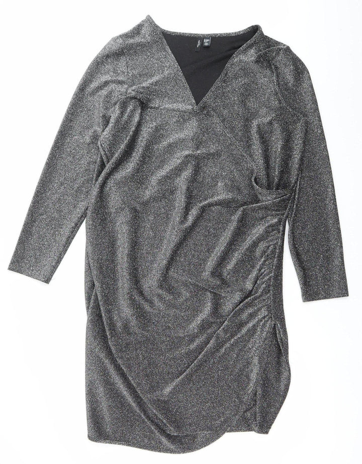 Vero Moda Women Silver Plus Size 24-26 Bodycon Dress Party Knee Length