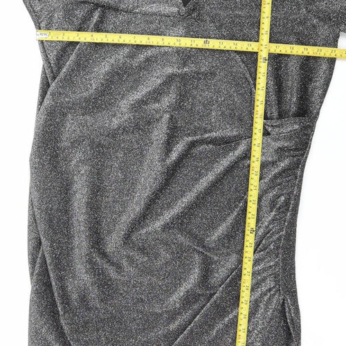 Vero Moda Women Silver Plus Size 24-26 Bodycon Dress Party Knee Length