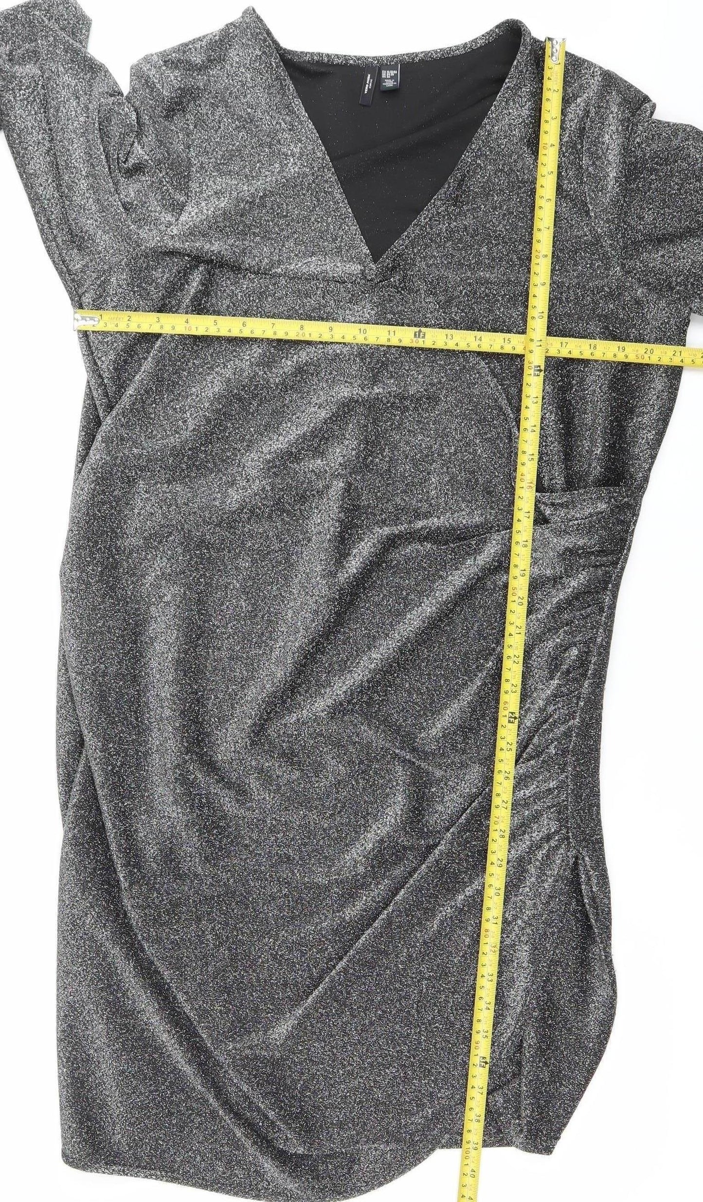 Vero Moda Women Silver Plus Size 24-26 Bodycon Dress Party Knee Length