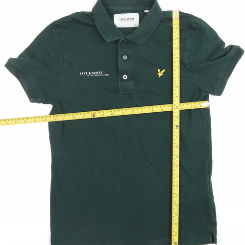 Lyle & Scott Men’s Green Polo Shirt Size S Cotton Stretch Casual