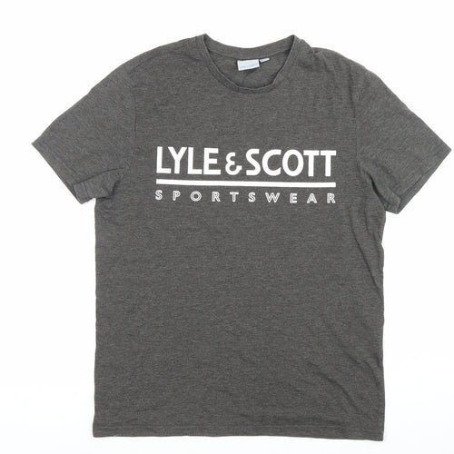 Lyle & Scott Mens Grey Sportswear Logo T-Shirt Size S