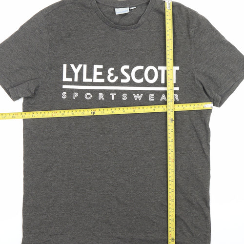 Lyle & Scott Mens Grey Sportswear Logo T-Shirt Size S
