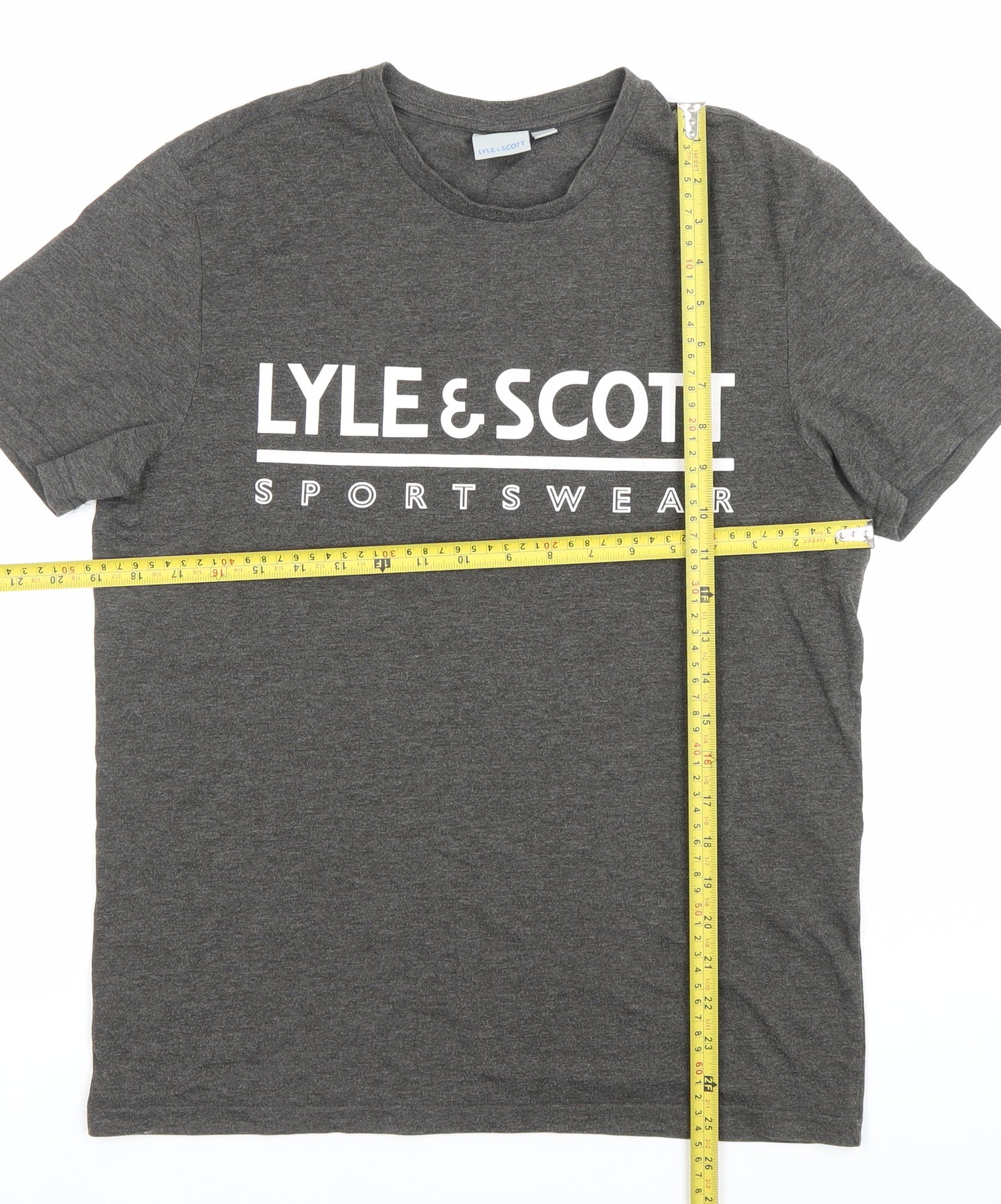 Lyle & Scott Mens Grey Sportswear Logo T-Shirt Size S