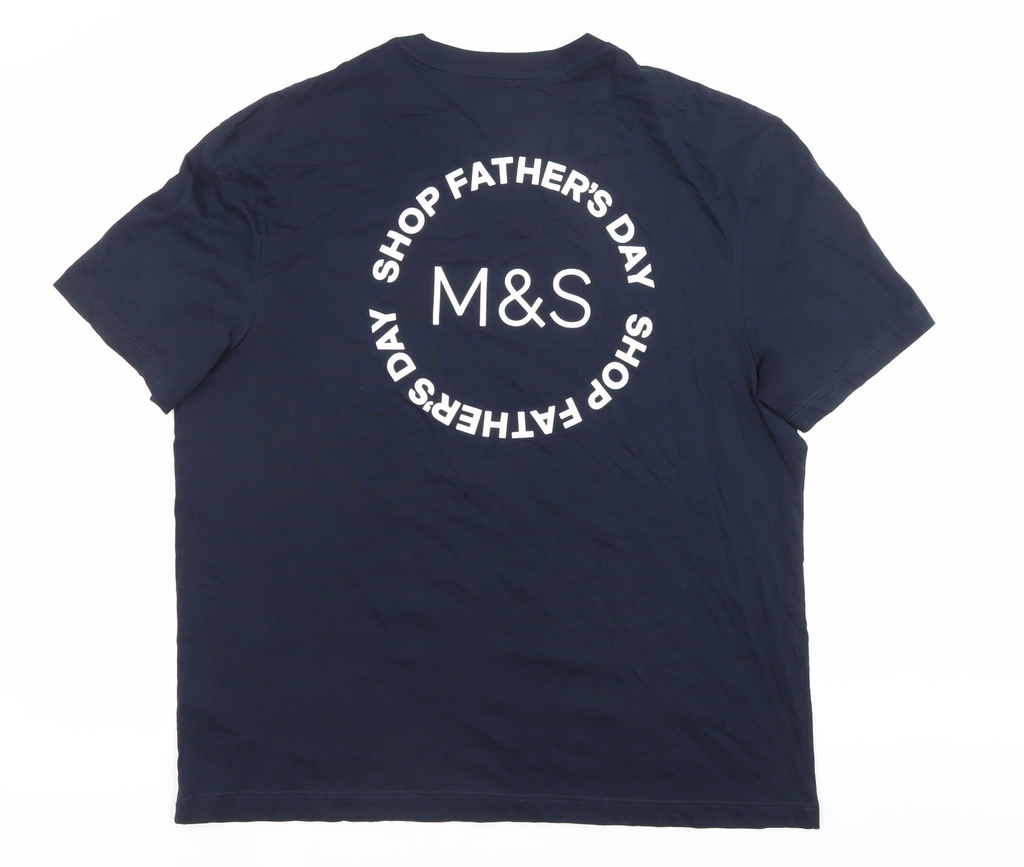 Marks and Spencer Men's Blue Graphic Everyday Heroes Father's Day T-Shirt Size L