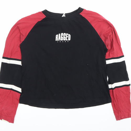 Ragged Jeans Womens XS Colourblock Long Sleeve Cotton T-Shirt