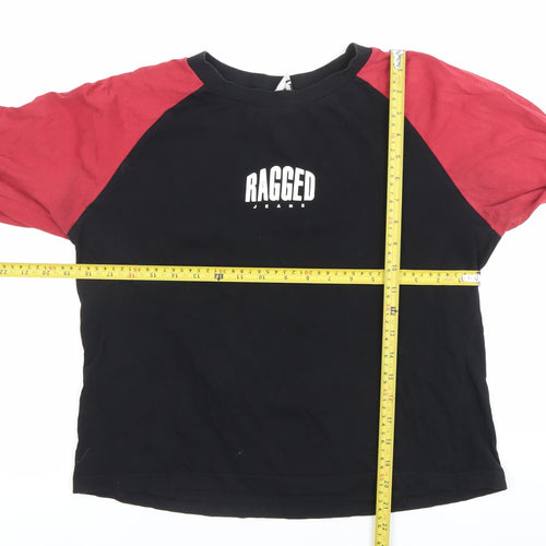 Ragged Jeans Womens XS Colourblock Long Sleeve Cotton T-Shirt