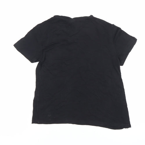 H&M Women’s Black XS Embroidered Je T’adore Casual T-Shirt