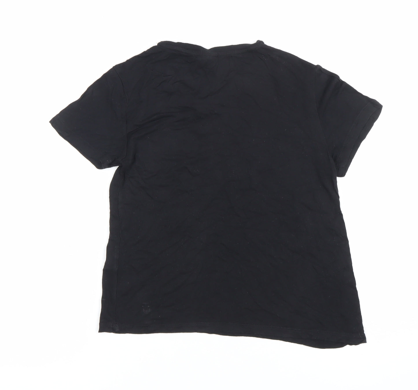 H&M Women’s Black XS Embroidered Je T’adore Casual T-Shirt