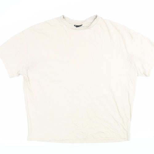 ASOS Design Men’s Beige Crew Neck Short Sleeve Cotton T-Shirt Size S