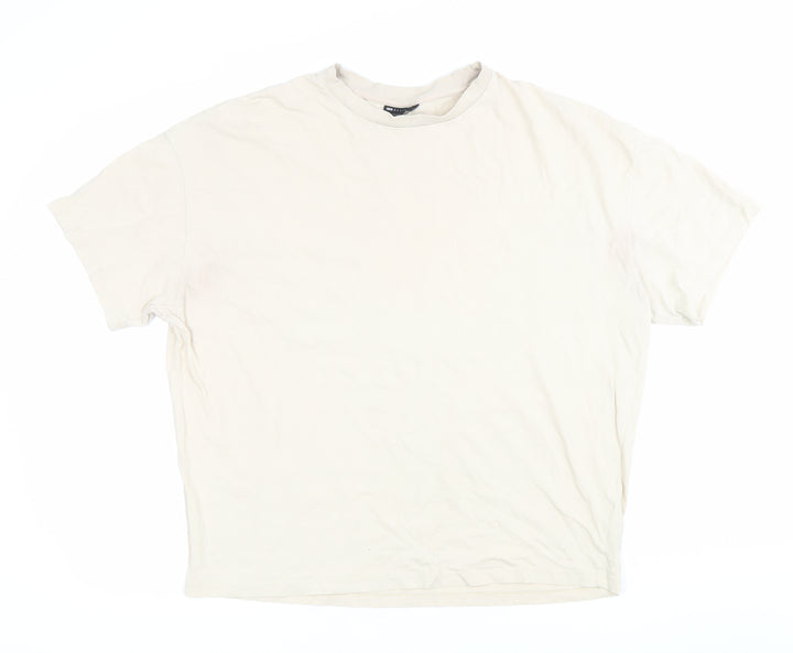 ASOS Design Men’s Beige Crew Neck Short Sleeve Cotton T-Shirt Size S