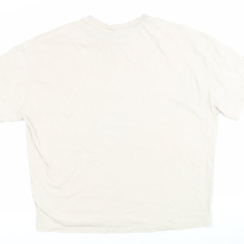 ASOS Design Men’s Beige Crew Neck Short Sleeve Cotton T-Shirt Size S