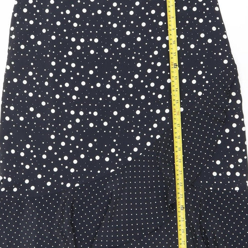 Topshop Women’s Black Polka Dot Midi A-Line Skirt Size 10
