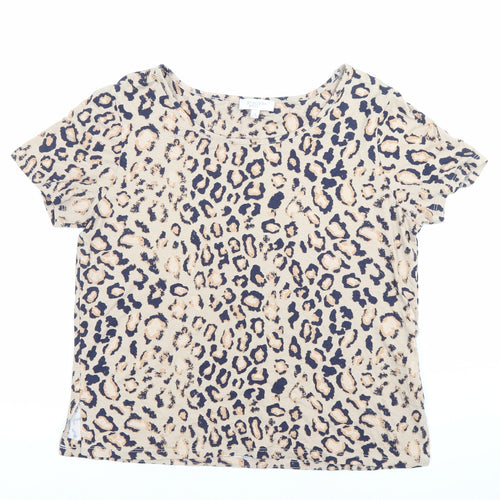 Principles Petites Women’s Beige Animal Print T-Shirt Size 14