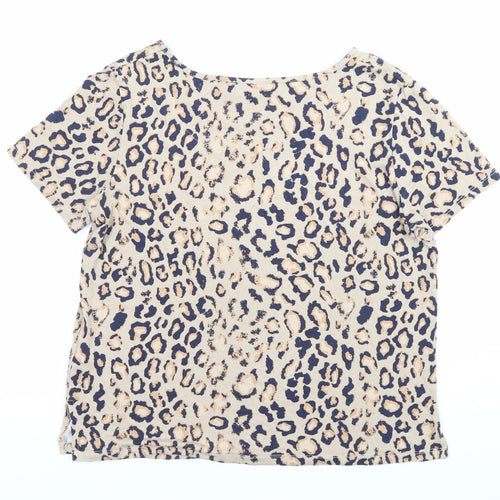 Principles Petites Women’s Beige Animal Print T-Shirt Size 14