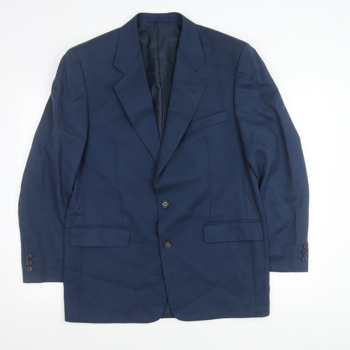 Berkertex Men’s Blue Wool Blazer Jacket 40 Chest Notch Lapel