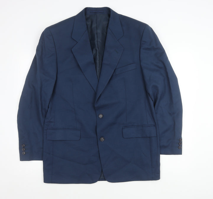 Berkertex Men’s Blue Wool Blazer Jacket 40 Chest Notch Lapel