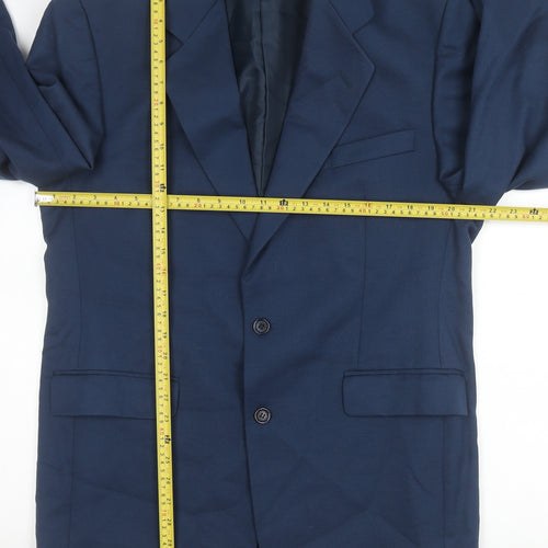 Berkertex Men’s Blue Wool Blazer Jacket 40 Chest Notch Lapel