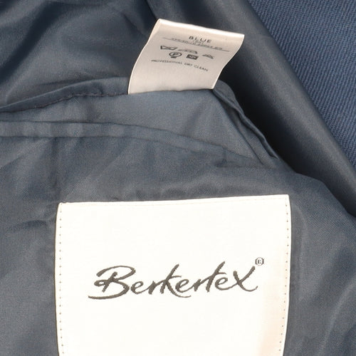 Berkertex Men’s Blue Wool Blazer Jacket 40 Chest Notch Lapel