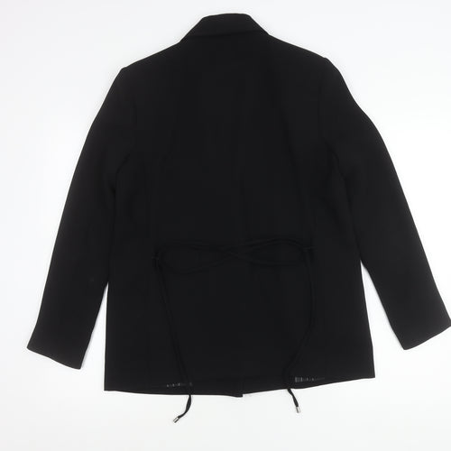 Topshop Women Black Blazer UK 12 Shawl Lapel Lined Workwear Jacket