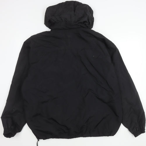 Easy Men’s Black XL 44-46" Hooded Nylon Windbreaker Jacket