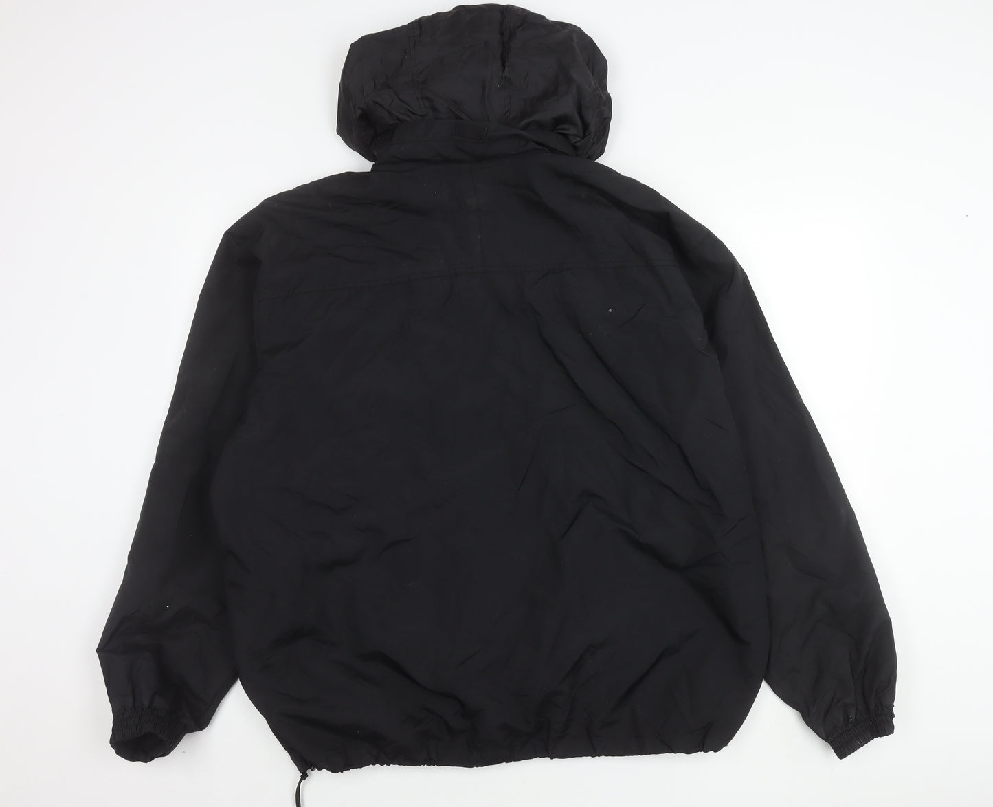 Easy Men’s Black XL 44-46" Hooded Nylon Windbreaker Jacket