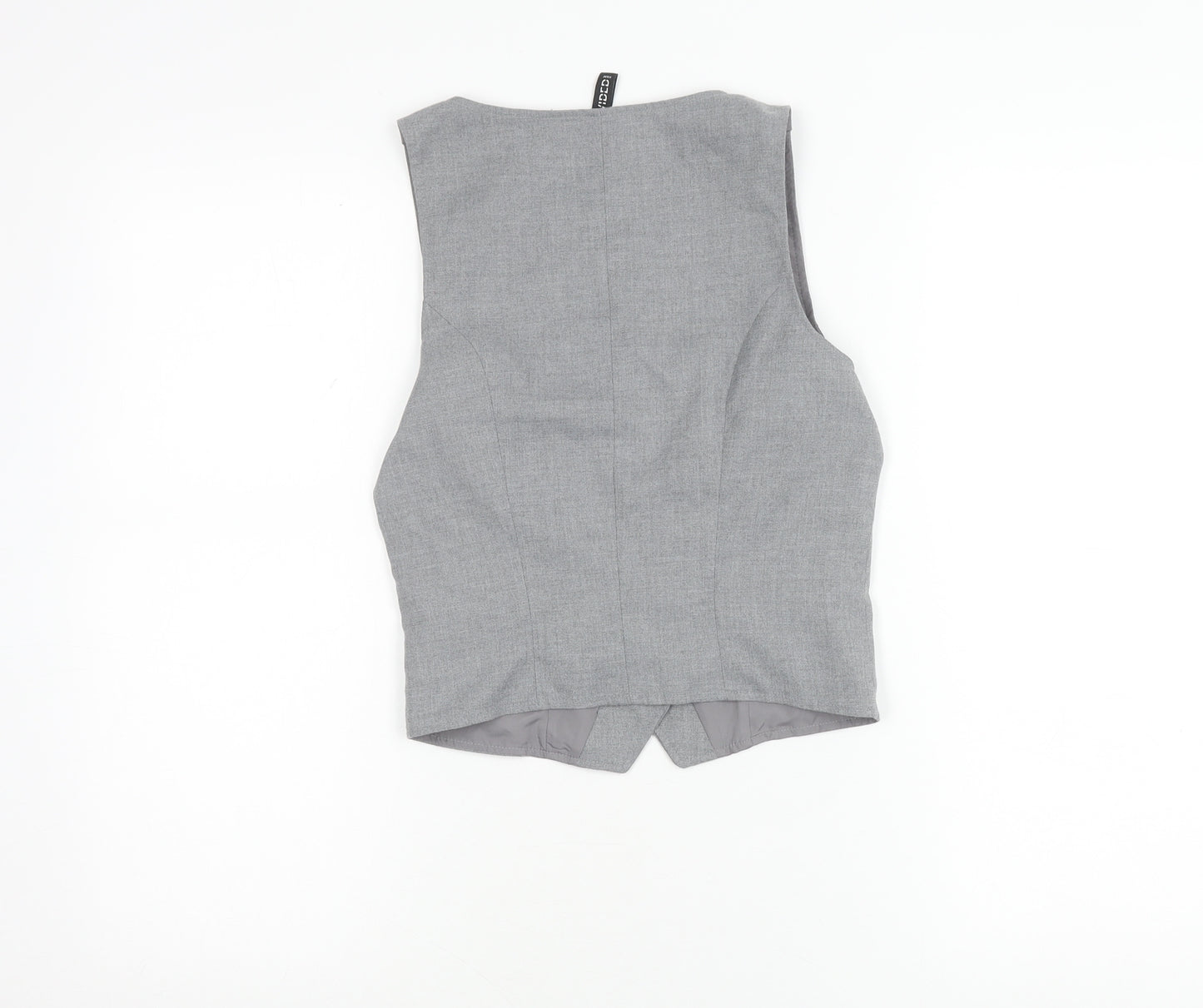 H&M Divided Women’s Grey XS Cropped Sleeveless Button-Up Top