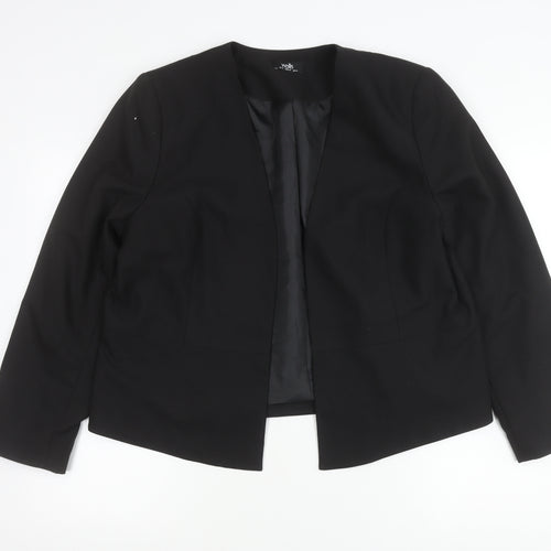 Wallis Women's Black Suit Jacket UK 18 Long Sleeve Lined Tailored