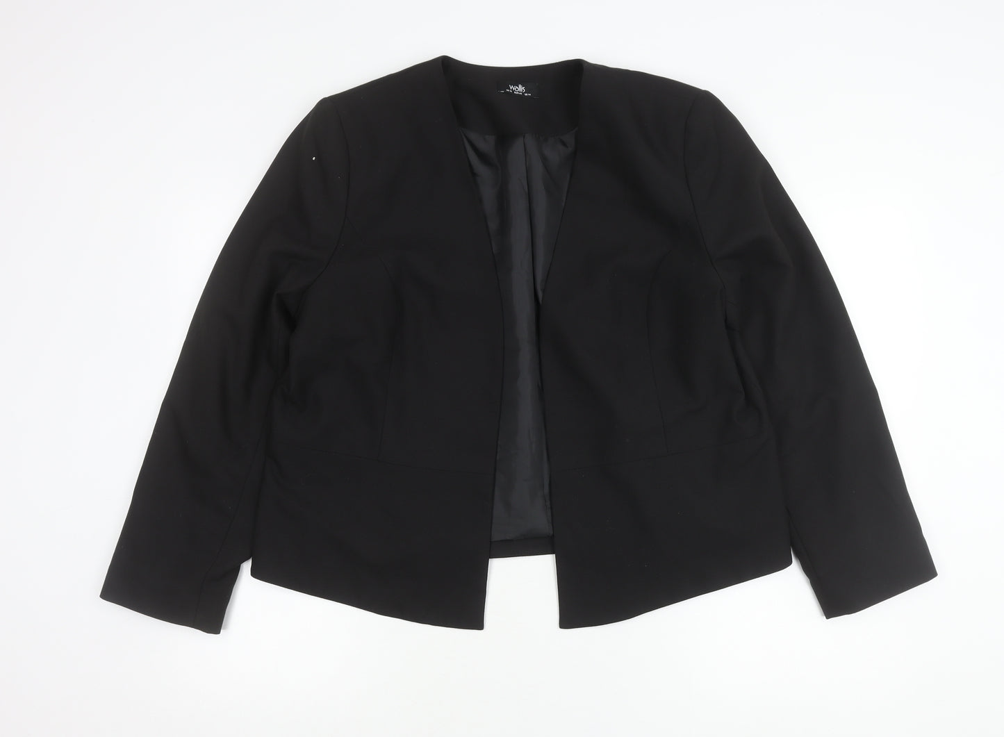 Wallis Women's Black Suit Jacket UK 18 Long Sleeve Lined Tailored