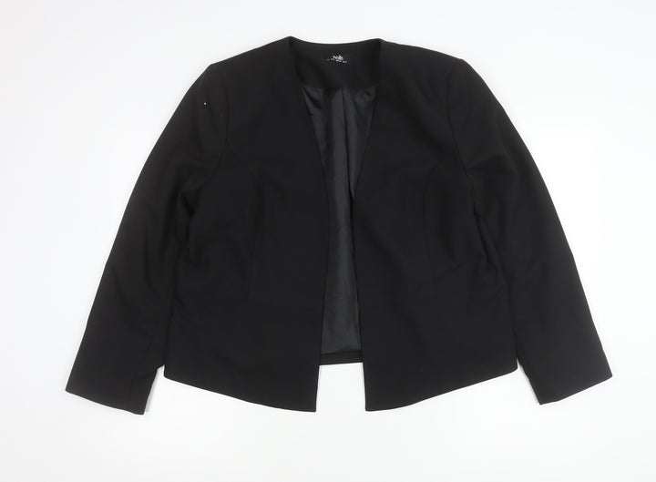 Wallis Women's Black Suit Jacket UK 18 Long Sleeve Lined Tailored