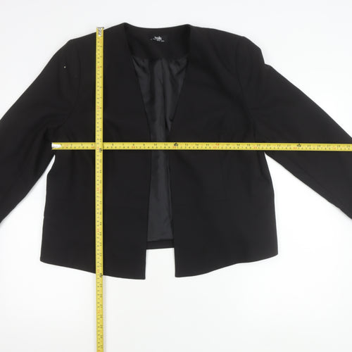 Wallis Women's Black Suit Jacket UK 18 Long Sleeve Lined Tailored