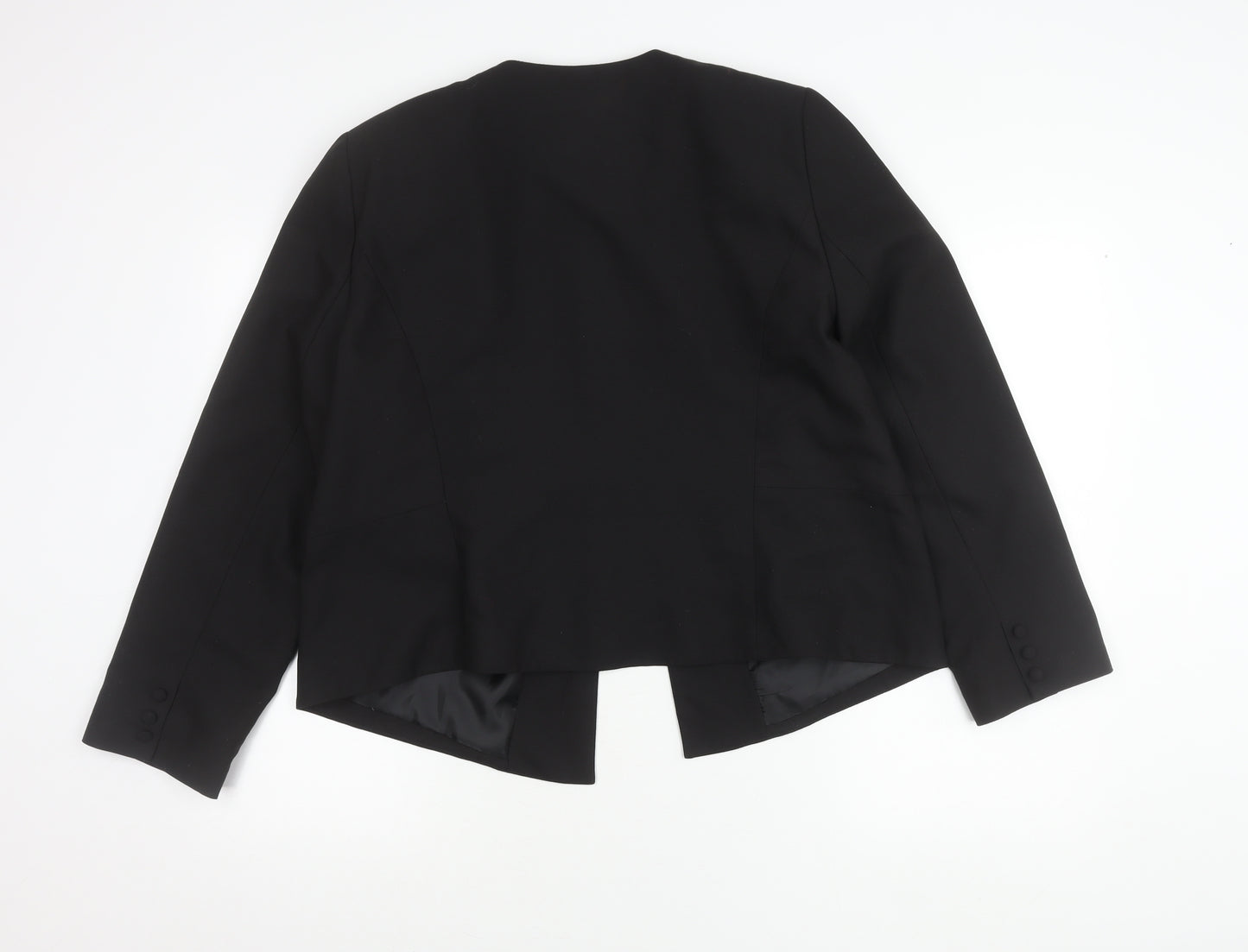 Wallis Women's Black Suit Jacket UK 18 Long Sleeve Lined Tailored