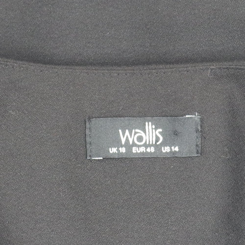 Wallis Women's Black Suit Jacket UK 18 Long Sleeve Lined Tailored