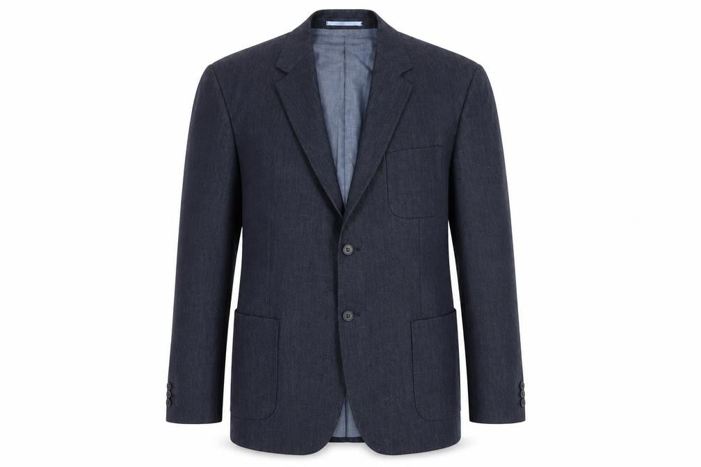 Front view of Jasper Conran Men's Blue XL Blazer Jacket Notch Lapel Formal