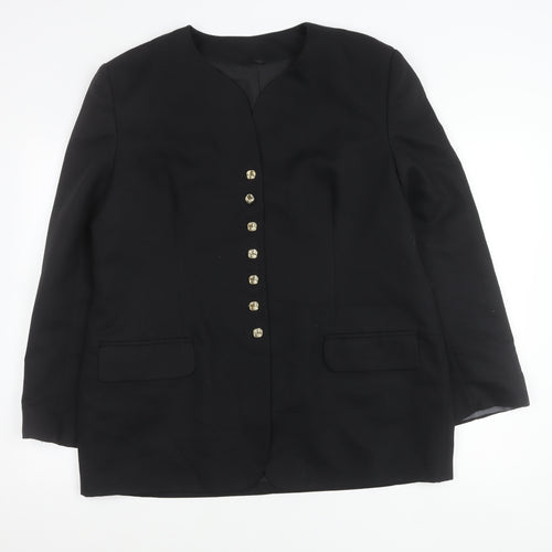 Mike Benet Womens Black Blazer Size 18 Tailored Eight-Button Jacket