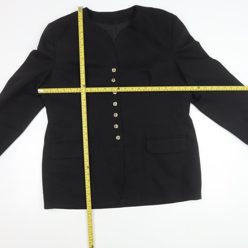 Mike Benet Womens Black Blazer Size 18 Tailored Eight-Button Jacket
