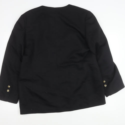 Mike Benet Womens Black Blazer Size 18 Tailored Eight-Button Jacket