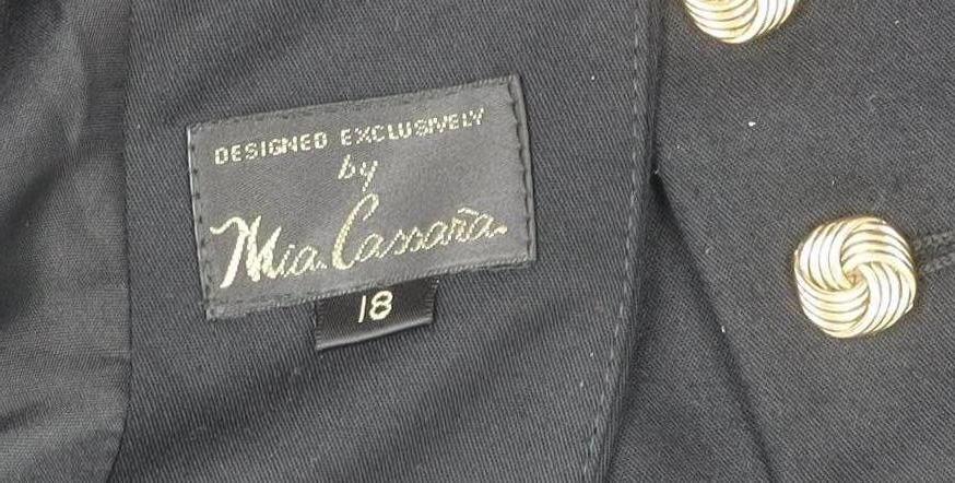 Mike Benet Womens Black Blazer Size 18 Tailored Eight-Button Jacket