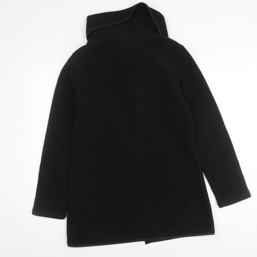 Barrage Womens Black Fleece Mid-Length Coat Size S Collared Overcoat