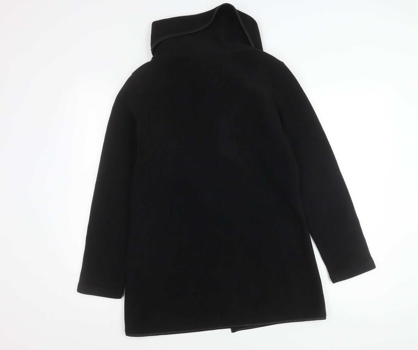 Barrage Womens Black Fleece Mid-Length Coat Size S Collared Overcoat