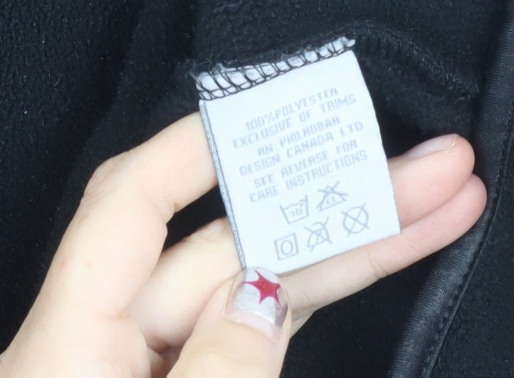 Barrage Womens Black Fleece Mid-Length Coat Size S Collared Overcoat